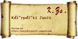Kárpáti Zsolt névjegykártya